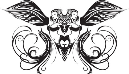 トライバルアートのクールなイラスト