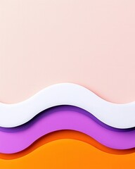 Fototapeta premium Colorful Waves of Paper Layers in Pastel and Bold Shades