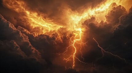 Dramatic Thunderstorm with Dark Clouds and Lightning