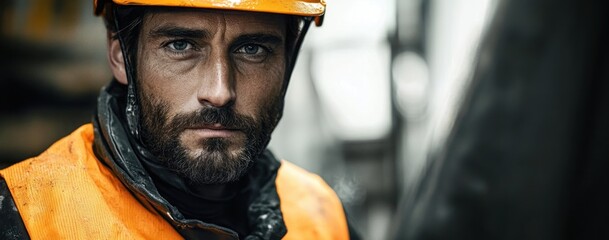 Engineer in Safety Vest Using Tablet in Industrial Factory Setting with Machinery and Equipment