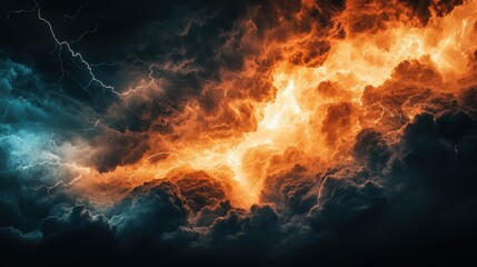 Intense Swirling Storm with Dramatic Lightning Effects