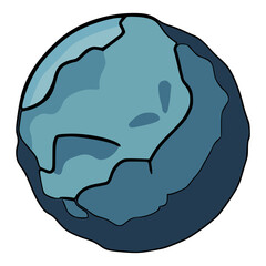 space asteroid flat color vector illustration template design