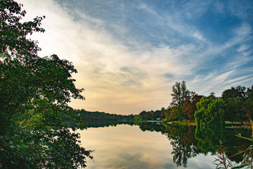 Tranquil Forest Reflection on Lake in Bavaria