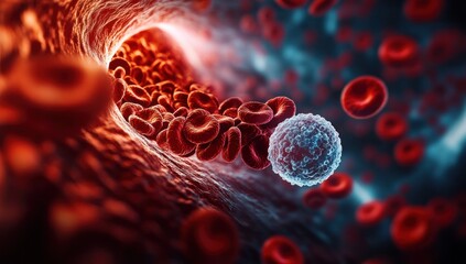 Blood Clot in Artery Causing Thrombosis and Stroke