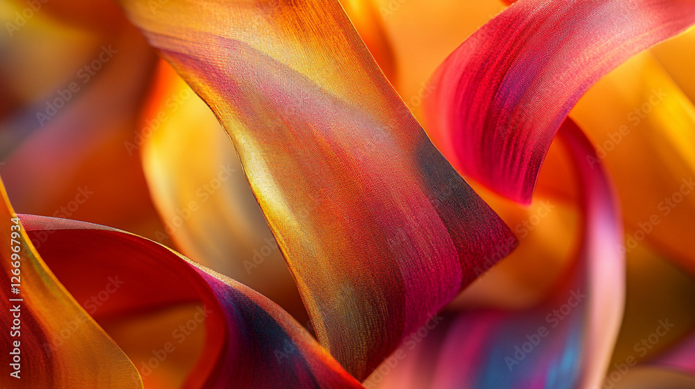 Poster colorful abstract ribbons create a vibrant display of movement and light in dynamic patterns