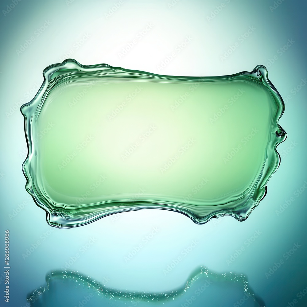 Wall mural ethereal fluid frame in soft green with abstract background effects