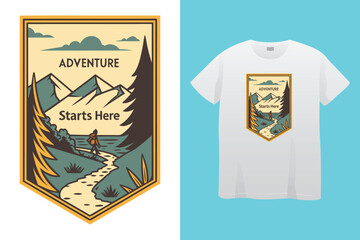 Camping t shirt design vector file. Mountain camping t shirt. Gift t-shirt for men.