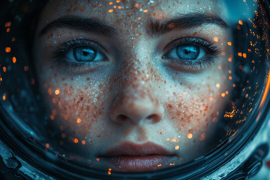 A Freckled Astronaut Gazes Into Distant Space