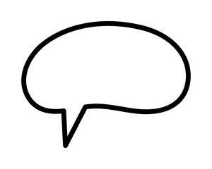 A bold, hand-drawn speech bubble graphic, perfect for communication, conversation, or dialogue themes.  Its simple, clean style is versatile for websites, apps, presentations, and social media.