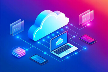 cloud computing concept with laptop