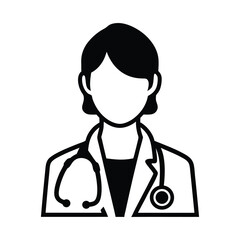 Healthcare doctor icon with stethoscope. Modern medical and hospital vector illustration for professional services, patient examination, and diagnosis.