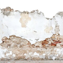 Distressed Whitewashed Brick Wall Texture Background Old Grunge Rustic Weathered Aged Damaged Cracked Concrete Plaster Architectural Design Element   