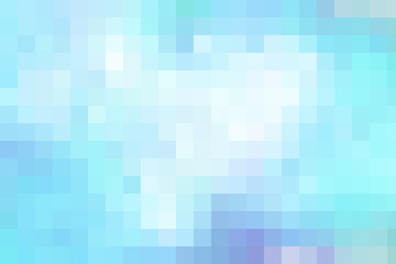 Abstract Pixelated Background: A mesmerizing abstract background with a soft, ethereal blue and white color scheme, consisting of pixelated blocks of varying sizes and hues.
