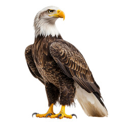 Obraz premium Majestic eagle with striking features, sharp beak, and powerful stance, symbolizing strength and freedom