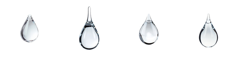 Captivating glass tear drops in perfect symmetry showcasing the elegance and purity of transparent liquids