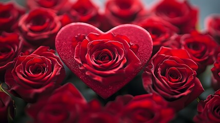 Romantic red roses creating a heart shape for special occasions and meaningful love expressions