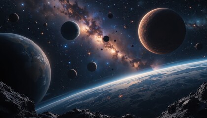 Cosmic panorama of planets and stars in a distant galaxy