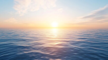 Fototapeta premium Serene Sunset Over Calm Ocean Waters