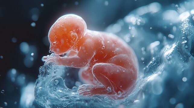 closeup of human embryo development