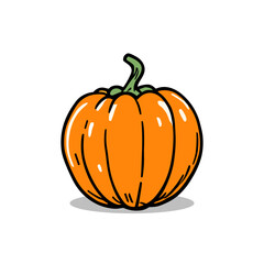 Pumpkin Hand drawn doodles with lettering in vector. Vector Clip Art