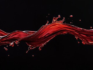 Dramatic Red Liquid Splash Frozen in Motion, High-Speed Photography of Vibrant Red Water Droplets Creating a Dynamic and Artistic Abstract Fluid Pattern
