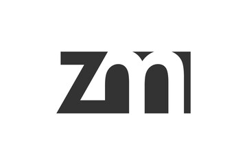 ZM creative geometric initial based modern and minimal logo. Letter z m trendy fonts.