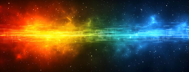 Obraz premium Cosmic energy clash, digital art background
