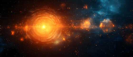 Fototapeta premium Cosmic explosion, nebula background, space