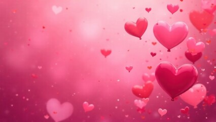 Happy Valentine Day Poster Design in Pink Background Theme. Banner for Valentine Day. Place for the text. Romantic background