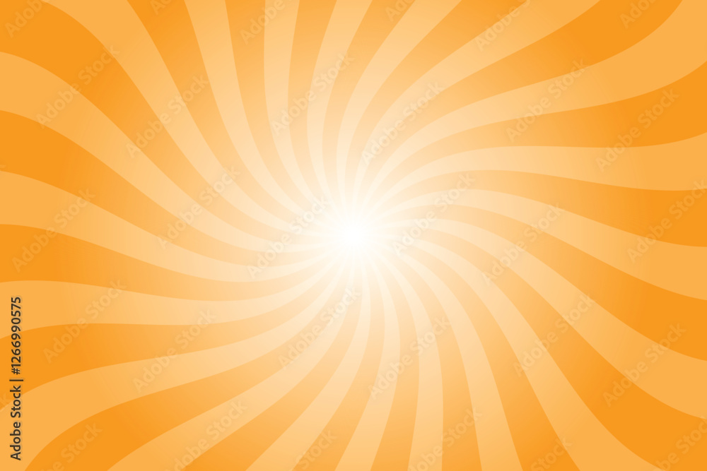 Aufkleber Abstract orange background with rays retro starburst rays. Goldfish orange sunburst background vector illustration pattern beam rays. Spiral radial striped backdrop. Vector illustration.