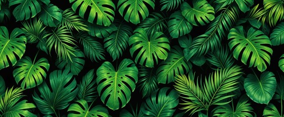 "Tropical Paradise – Lush Green Foliage Pattern"