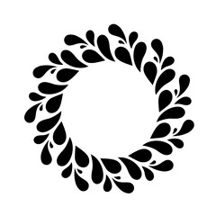 Abstract Floral Wreath Vector Design. Frame