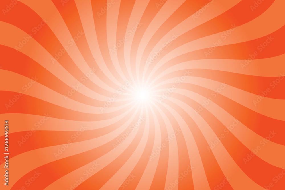 Poster abstract deep orange background with rays retro starburst rays. international orange sunburst backgr