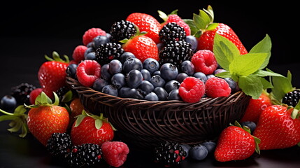 Fresh berry closeup in studio