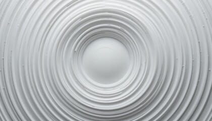 Obraz premium Abstract white concentric circles with central sphere in minimalist design