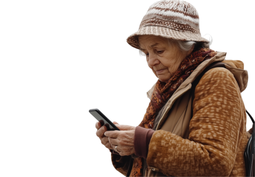 senior woman with mobile phone