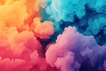 Fototapeta premium Vibrant Abstract Clouds Background Colorful Sky Digital Artwork Creative Environment Aerial View Conceptual Imagery for Art Lovers