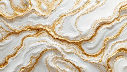 Luxurious gold and white marble texture with flowing pattern