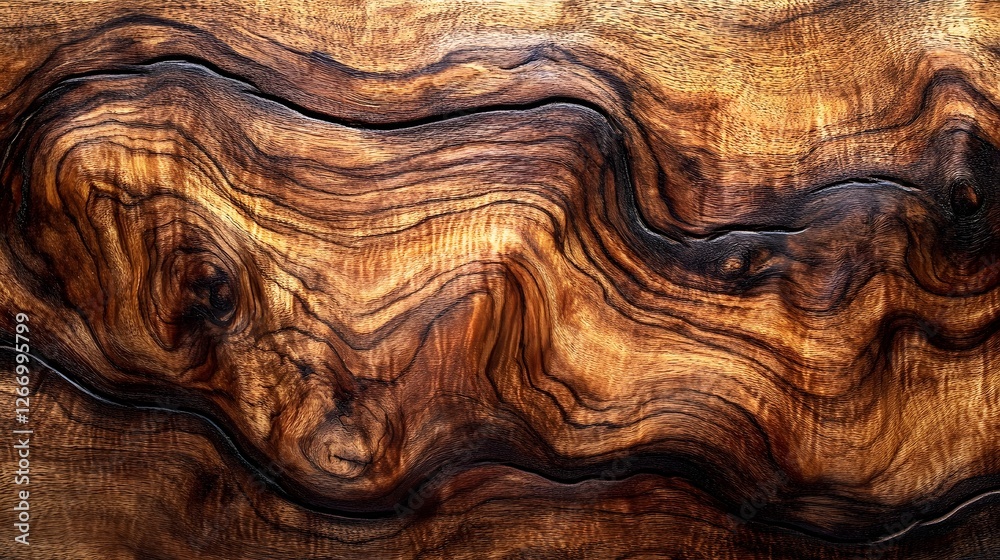 Poster close-up shot of a wood's rich texture. the image showcases the beautiful swirls and patterns of the
