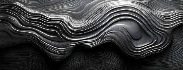 Obraz premium Abstract Gray Waves, Digital Art, Background Texture