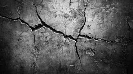 Cracked Concrete Texture: A Monochrome Study of Decay and Urban Decay