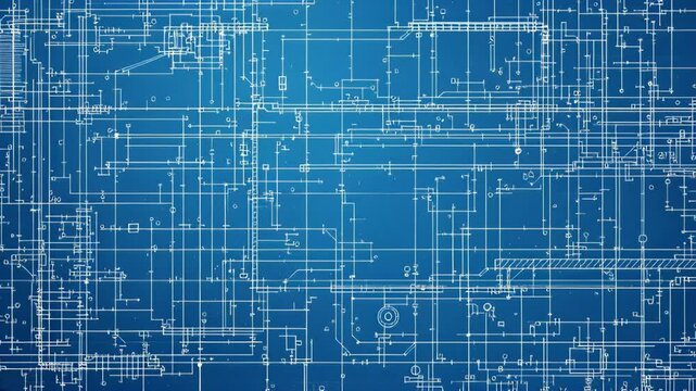 Abstract Blueprint: Intricate Network of Lines and Connections