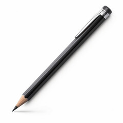 Black Mechanical Pencil:  A sleek, black mechanical pencil lies at a slight angle, its sharp point poised for writing or drawing.  The metallic accents add a touch of sophistication.