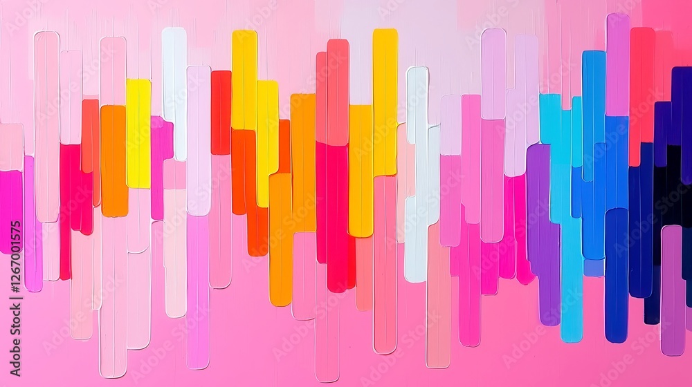 Poster vibrant pixel art, a lively composition showcasing an array of colors in a pixelated style, blending