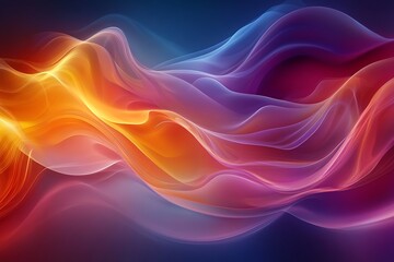 Naklejka premium Abstract colorful waves flowing seamlessly across a dark background, creating a vibrant visual effect