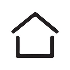 Simple Line Art Home Icon - Vector Illustration for Real Estate/Design

