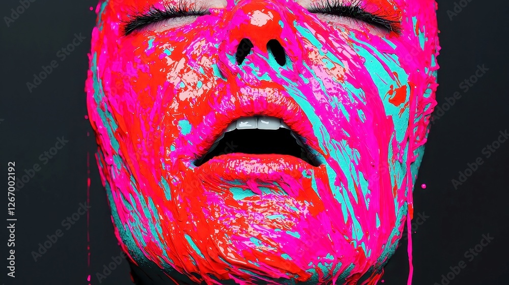 Poster dithered canvas art, a vibrant display of color and texture, showcasing intricate patterns and shape