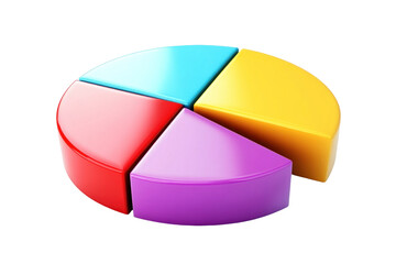 Obraz premium 3d pie chart isolated on Transparent PNG