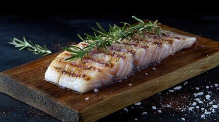 Rustic Presentation with Fresh Fish and Herbs