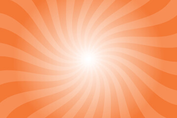 Obraz premium Abstrakcyjne pomarańczowe tło z promieniami retro starburst rays. Papaya orange sunburst background vector illustration wzór promienie wiązki. Spiralne promieniowe tło w paski. Ilustracja wektorowa.
